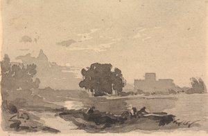 Paysage avec château en arrière-plan