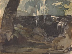 Paysage rocheux, grand tronc d