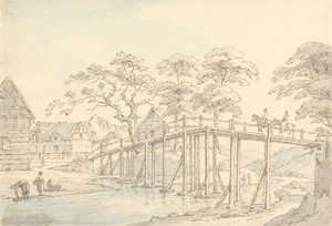 Pont sur la Severn à Newtown, regardant en amont