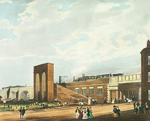 Entrée à Manchester par Water Street, gravée par Henry Pyall, publiée par Ackermann et Co., 1831 - Thomas Talbot Bury