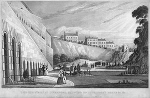 Le cimetière de Liverpool, montrant la tombe de M. Huskisson, 1831