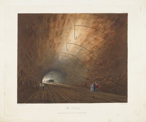 Le Tunnel. De Vues colorées sur le chemin de fer de Liverpool et Manchester