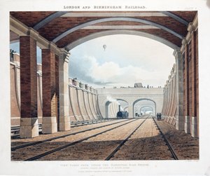 Vue prise sous le pont de Hampstead Road, vers la gare de Euston Square, 1837 - Thomas Talbot Bury