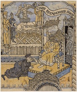La fresque retrouvée au Palais de Justice de Byzance; Simplicissimus V/34 - Thomas Theodor Heine