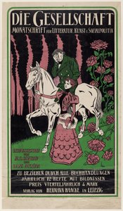 Affiche publicitaire pour le magazine Die Gesellschaft - Thomas Theodor Heine
