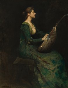 Dame avec un luth, 1886 - Thomas Wilmer Dewing