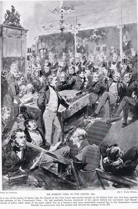 Sir Robert Peel à la Chambre, 1846, illustration de 
