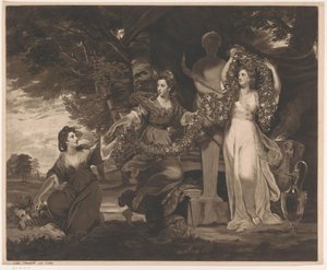 Portrait de Barbara Beresford, Elizabeth Gardiner et Anne Townshend en tant que les trois grâces - Thomas Watson