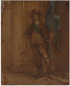 Un soldat avec un drapeau - Thomas Willeboirts Bosschaert