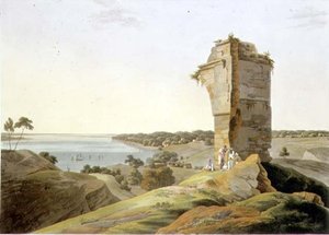 Vue des ruines du fort de Currah, sur le Gange, planche XXI de la Partie 4 de 