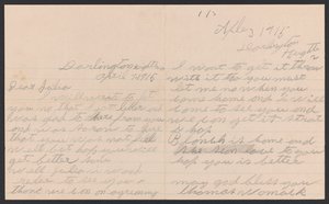 Lettre de Thomas Womack à Julia Womack avec enveloppe, 7 avril 1915 - Thomas Womack
