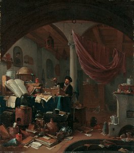Un alchimiste dans son étude