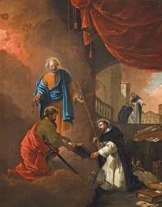La vision de Saint Dominique, avec Saint Dominique bénissant deux frères missionnaires au-delà