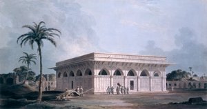 Chaunsath Khamba, Nizamuddin, New Delhi (aquatinte colorée) - Thomas und William Daniell