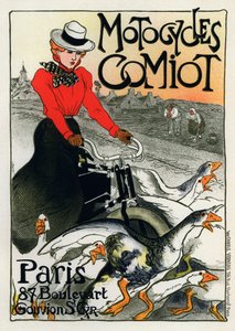 Motocycles Comiot, affiche publicitaire, 1899