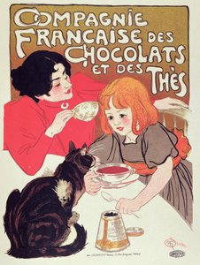 Affiche publicitaire pour la Compagnie Française des Chocolats et des Thés, vers 1898 (lithographie en couleur)