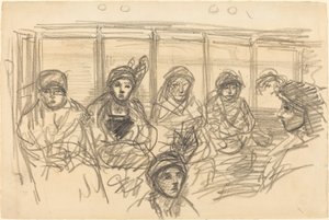 Cavaliers dans le métro, vers 1890 - Théophile Alexandre Steinlen