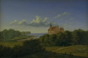 Un paysage avec un manoir. Composition - Thorald Læssøe