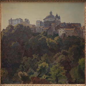 Vue vers Ariccia et le Palazzo Chigi et S. Maria dell