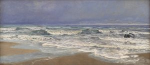 Jour gris à la mer du Nord avec des vagues - Thorvald Niss