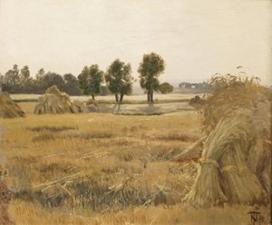 Champ avec des gerbes de blé - Thorvald Niss