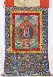 Dakini, peinture du 19ème siècle, bordures textiles des 19ème et 18ème siècles