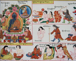 Manuscrit sur la médecine tibétaine (détail)