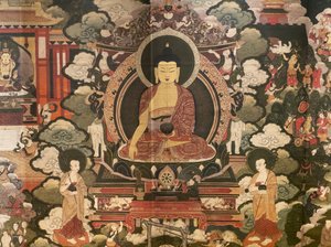 Scènes de la vie du Bouddha Shakyamuni - Tibetan School