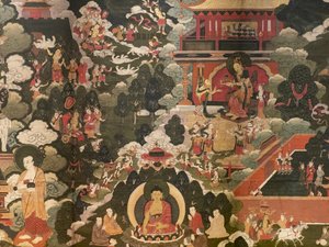 Scènes de la vie du Bouddha Shakyamuni - Tibetan School