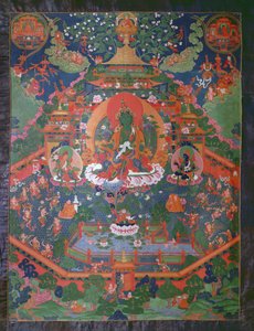Thangka représentant Tara Verte - Tibetan School