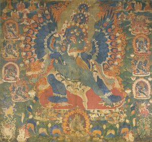 Thangka représentant Mahottara Heruka - Tibetan School