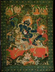 Thangka représentant Shridevi, du Monastère de Tashilhumpo, 17ème-18ème siècle - Tibetan School