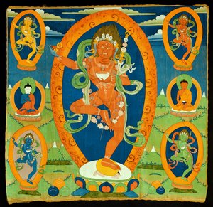Thangka représentant La Dakini Vajravarahi (Do rje pag mo), Tibétain, 19ème siècle - Tibetan School