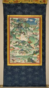 Une scène de la vie de Milarepa Thangka, fin 18ème siècle - Tibetan culture