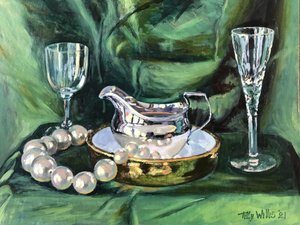 Nature morte avec pichet en argent