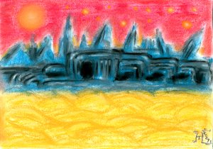 Coucher de soleil sur Alien City