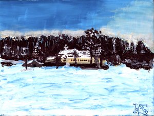 Une église enneigée en hiver - Tim Hoinkis
