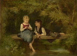 Premier amour, vers 1872 - Timoleon Marie Lobrichon