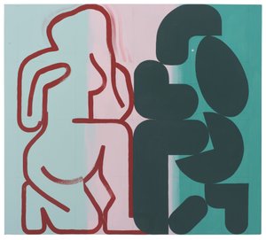 Io et Jupiter (Myth Behaving), 2022 (latex sur toile) - Timothy Gierschick II