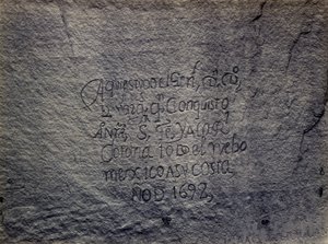 Enregistrement historique espagnol de la conquête, côté sud du rocher de l