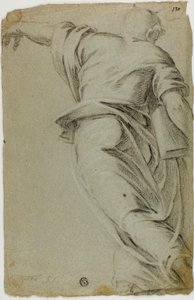 Moïse marchant vers la gauche, pointant de la main gauche - Tintoretto