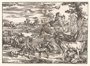 Paysage avec laitière - Titiaan