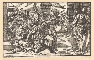 Samson combat des soldats philistins - Titiaan