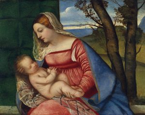 Madone et enfant - Tiziano Vecelli