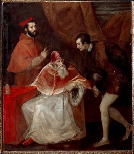 Pape Paul III et ses petits-fils (Alessandro et Ottavio Farnese)