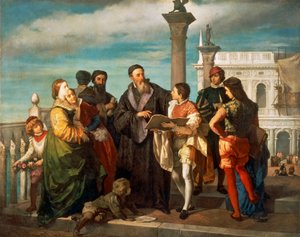 La rencontre entre Titien et le jeune Véronèse sur le Ponte della Paglia - Titian (c.1488 1576)