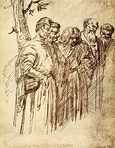 Groupe de spectateurs du miracle de Saint Antoine - Tiziano Vecelli