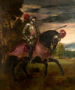 Espagnol :  Carlos V en la batalla de Mühlberg Portrait équestre de Charles Quint - Titian