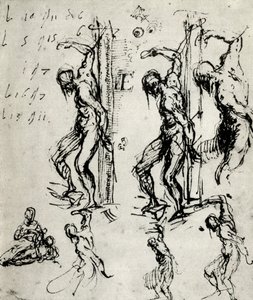 Esquisses pour le Saint Sébastien à Brescia, vers 1518, 1937 - Tiziano Vecelli