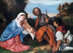La Sainte Famille avec un berger, vers 1510 - Tiziano Vecelli